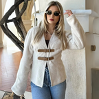 Retro Leather Belted Jacket