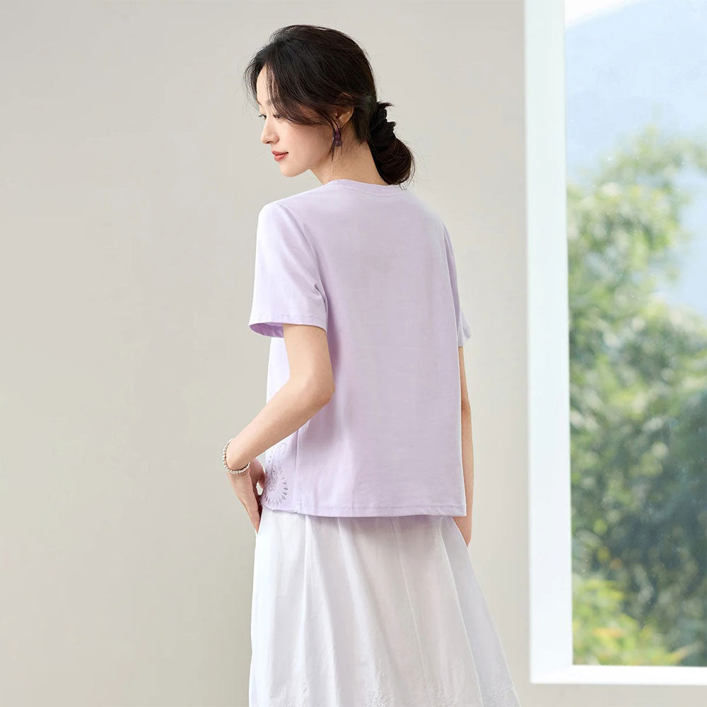 Embroidered Hollow Design T-Shirt