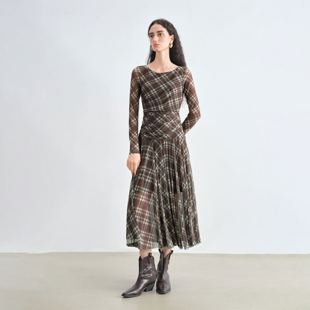 Checkered Maxi Vintage Style Dress