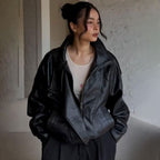 Casual PU Leather Jacket Long Sleeves