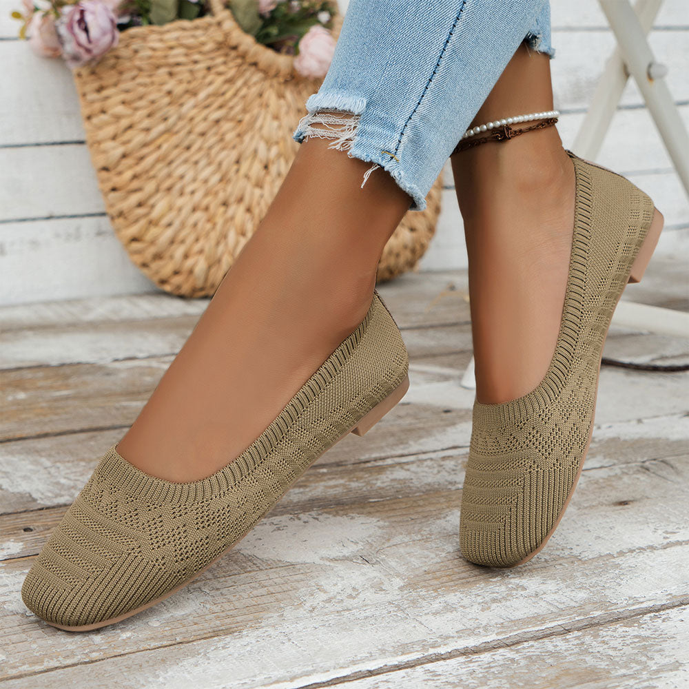 Square Toe Shoes Breathable