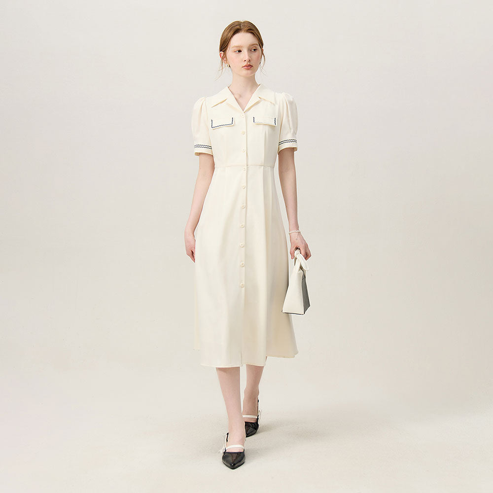 Retro Polo Collar Dress