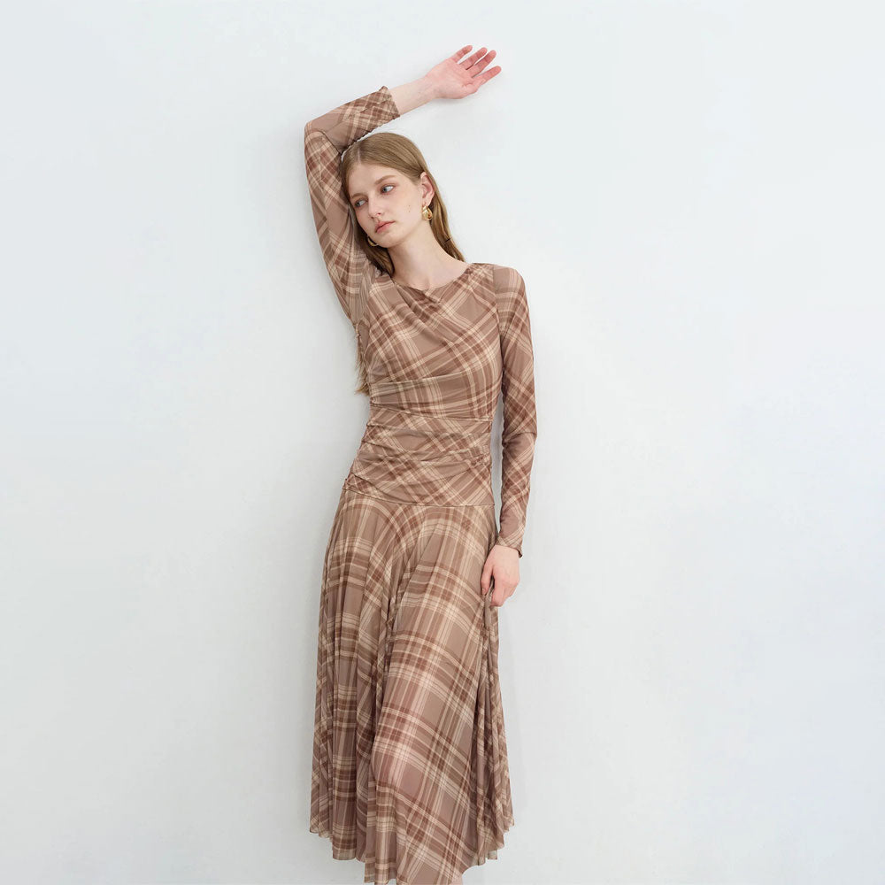Checkered Maxi Vintage Style Dress