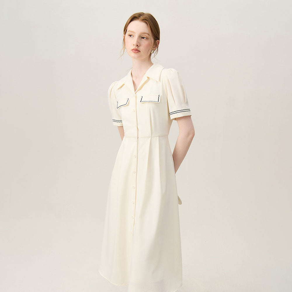 Retro Polo Collar Dress