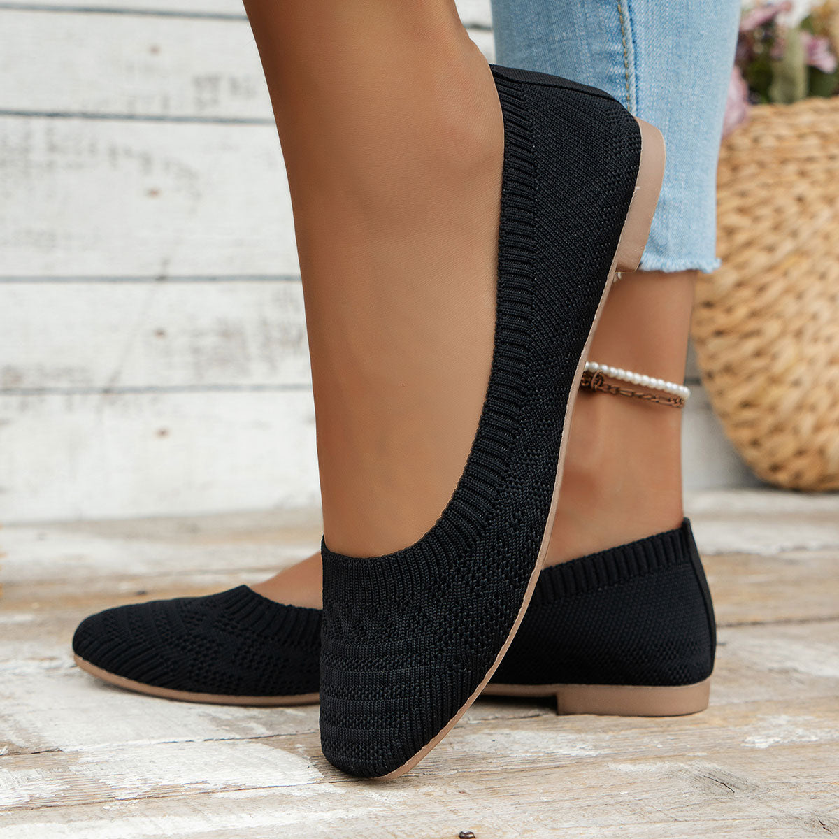Square Toe Shoes Breathable